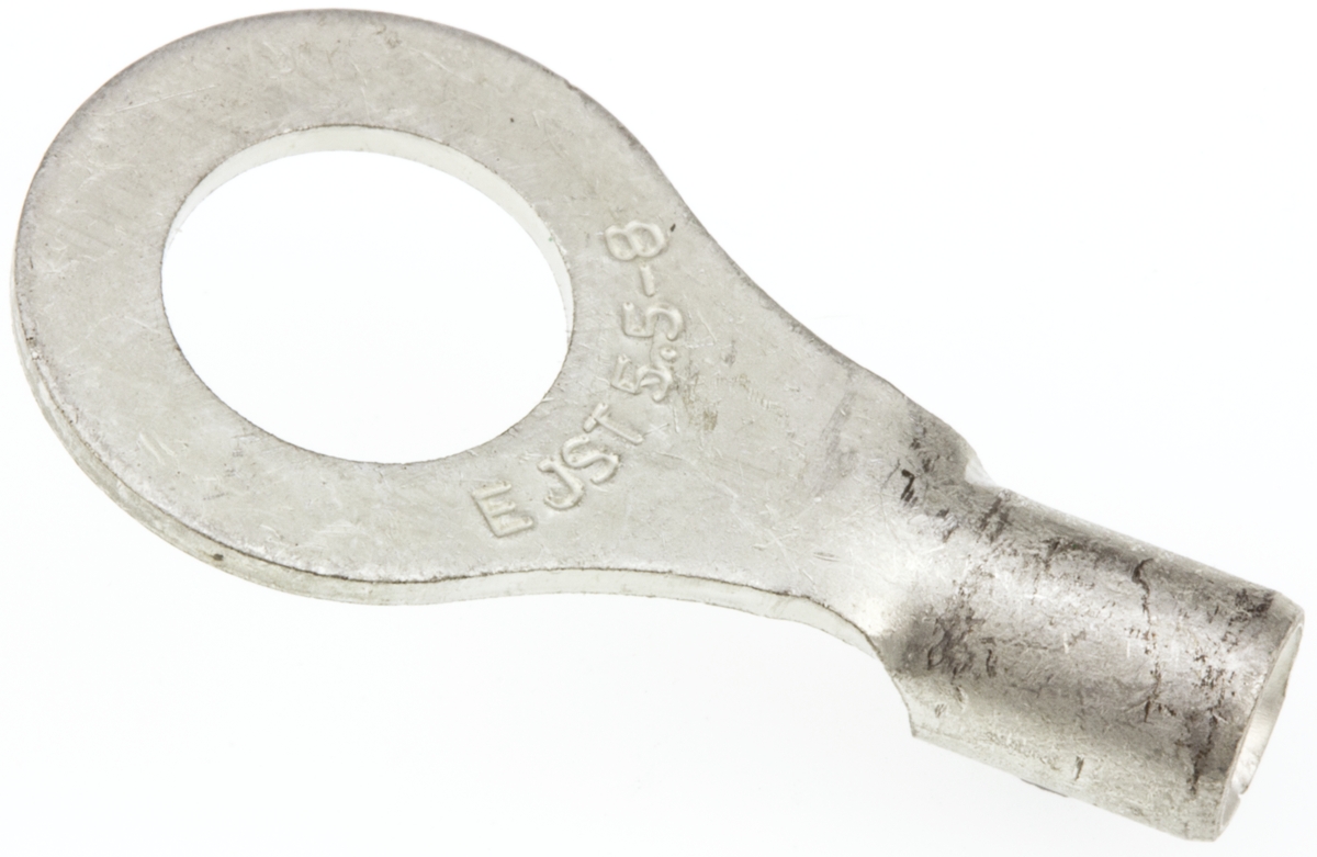 JST, R Uninsulated Ring Terminal, 8mm Stud Size, 2.6mm² to 6.6mm² Wire Size