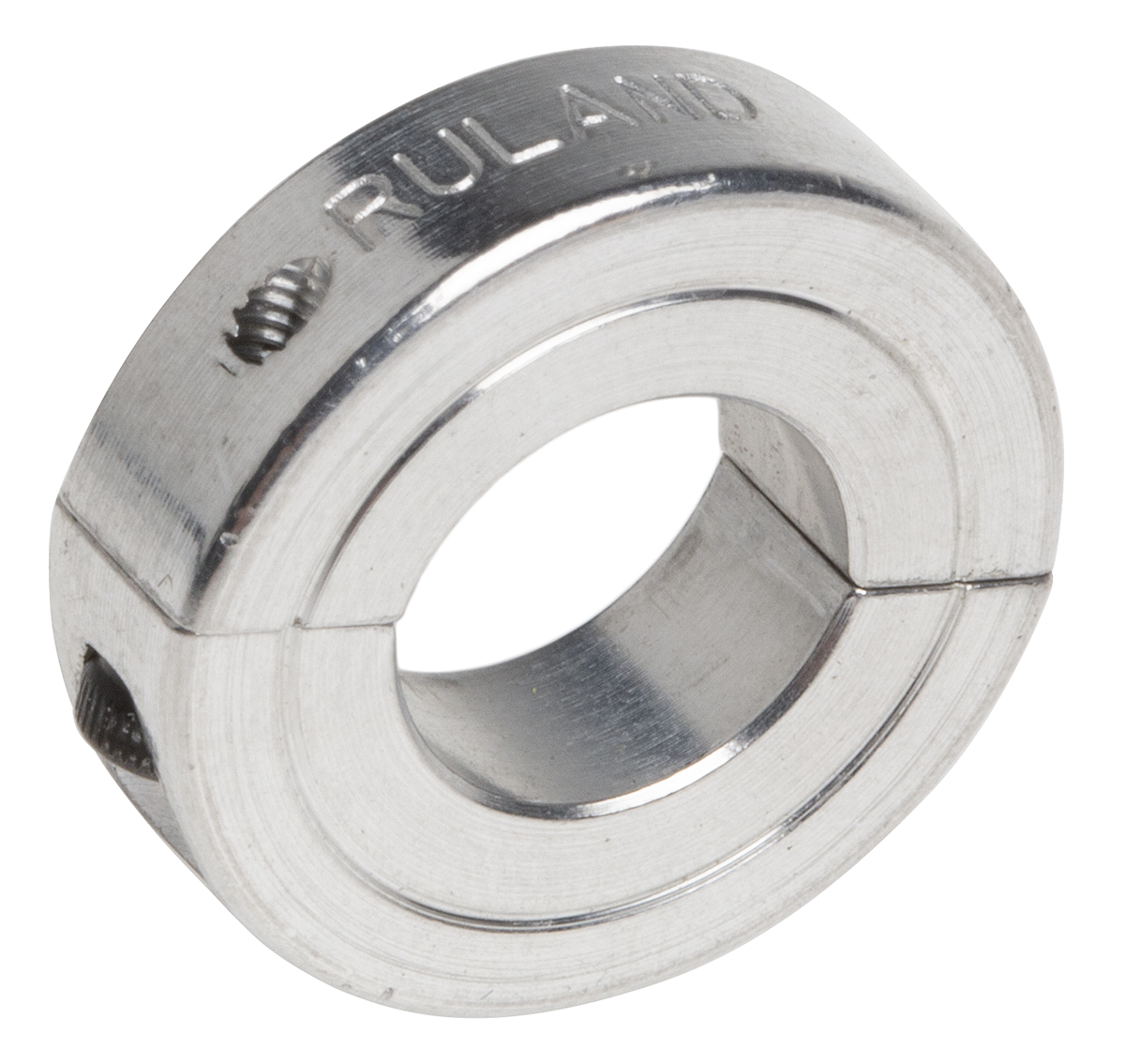 Ruland Shaft Collar, Two Piece, Clamp Screw, Bore 10mm, OD 20mm, W 5.5mm, Aluminium