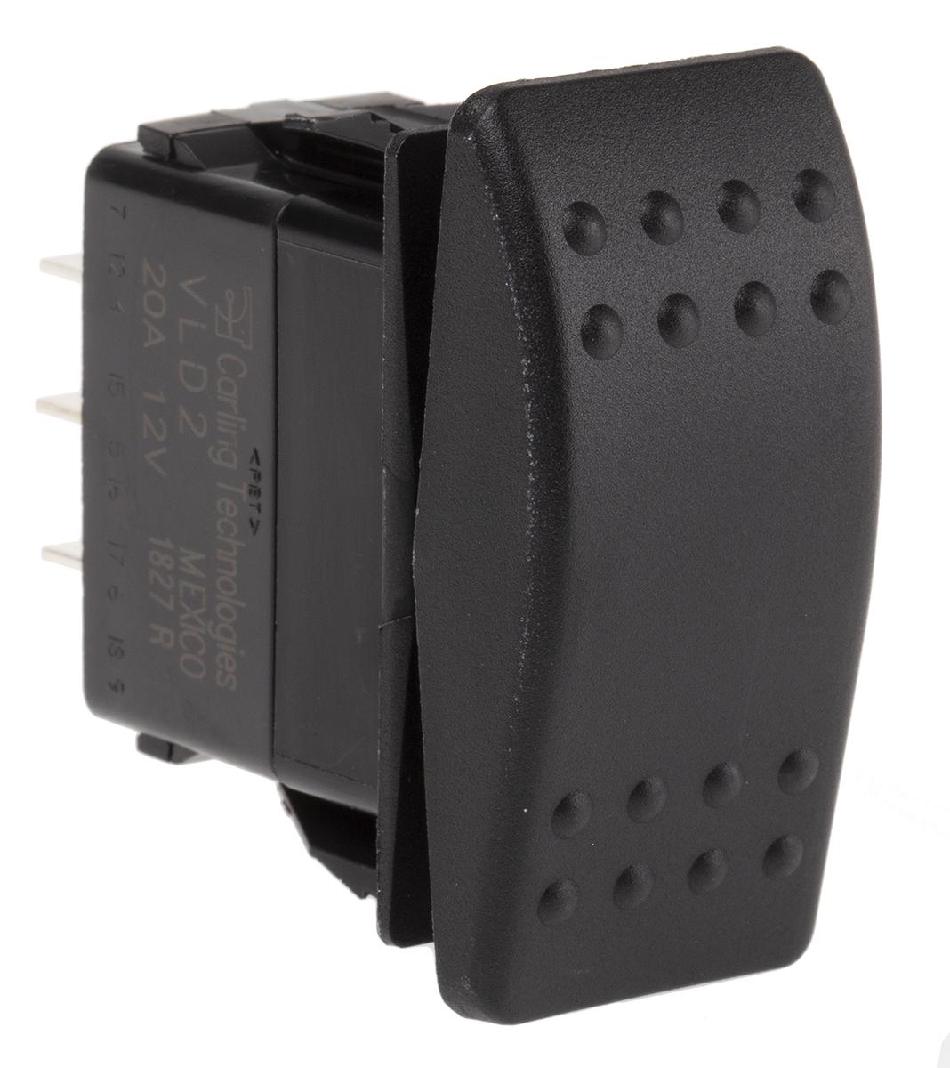Carling Technologies DPDT, (On)-Off-(On) Rocker Switch Panel Mount