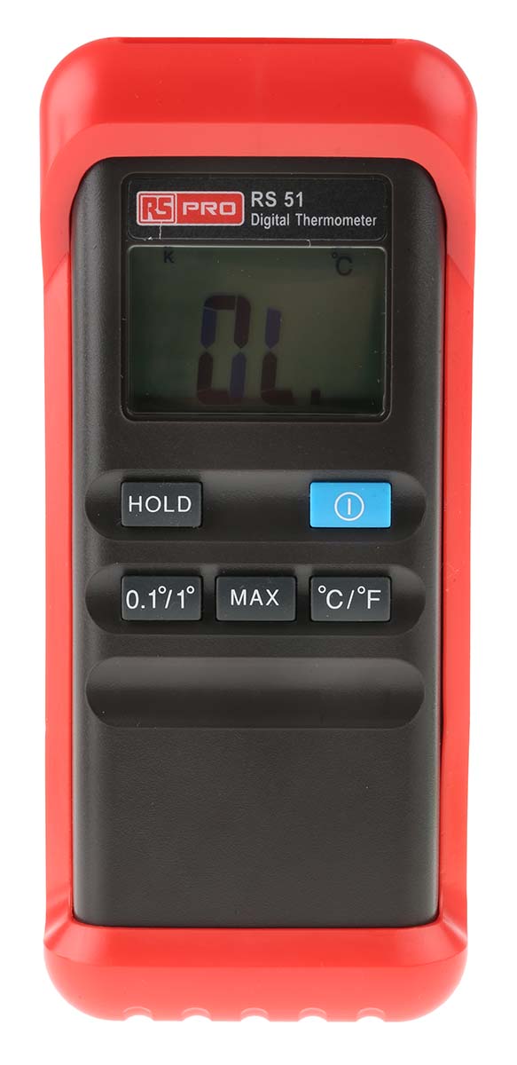 RS PRO RS51 Thermometer Kit, +1300°C Max, ±0.2 Reading +1°C % Accuracy - With UKAS Calibration