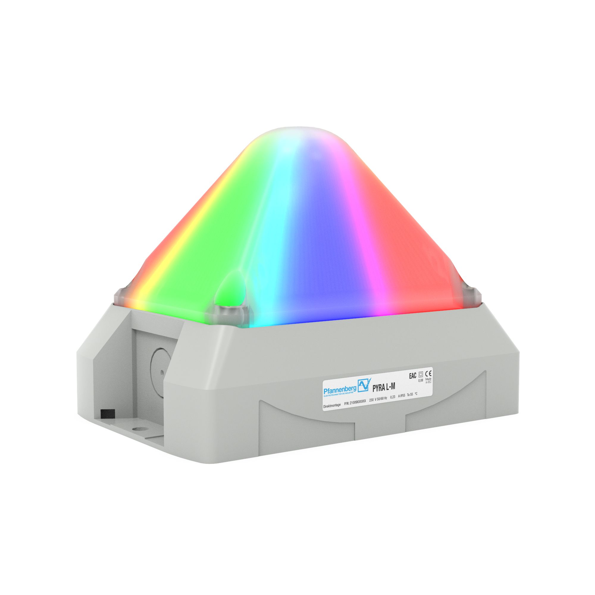 Pfannenberg PY L-M Series Multicolour Blinking, Continuous, Flashing Beacon, 12 → 48 V dc, Panel Mount, LED