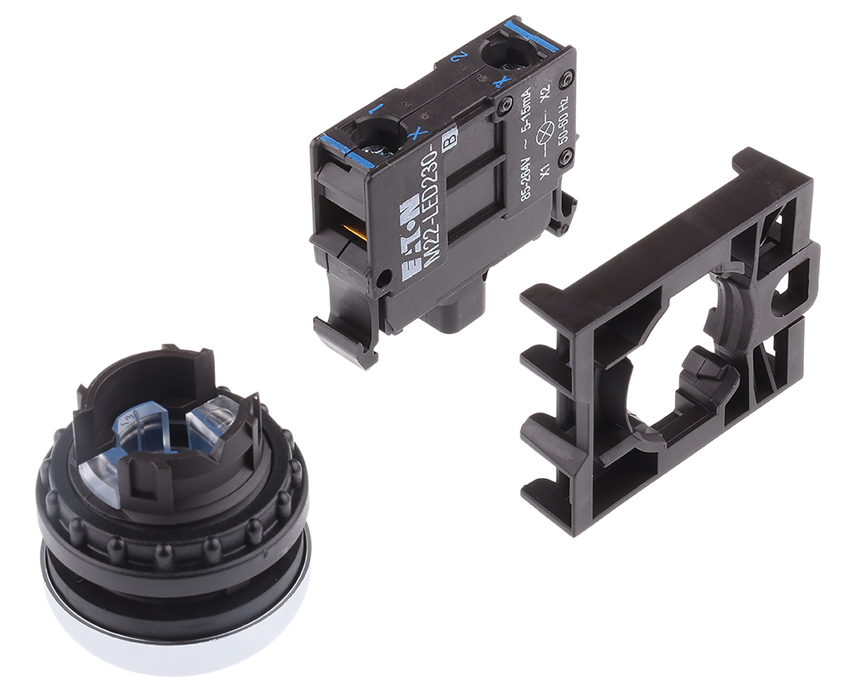 Eaton RMQ Titan M22 Series Blue Illuminated Momentary Push Button Head, 22mm Cutout, IP69K