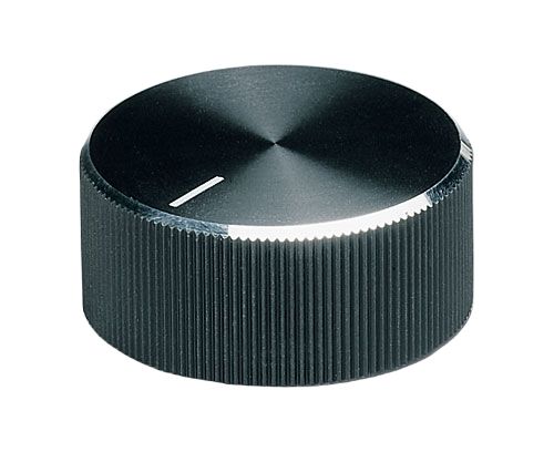 OKW 18.6mm Black Potentiometer Knob for 6mm Shaft Round Shaft, A1418260