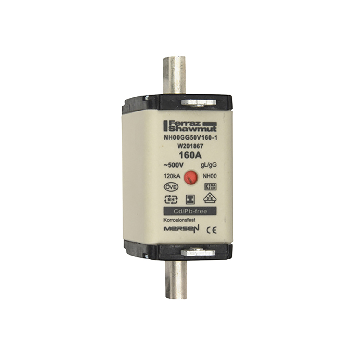 Mersen 160A NH Fuse, NH00, 500V ac