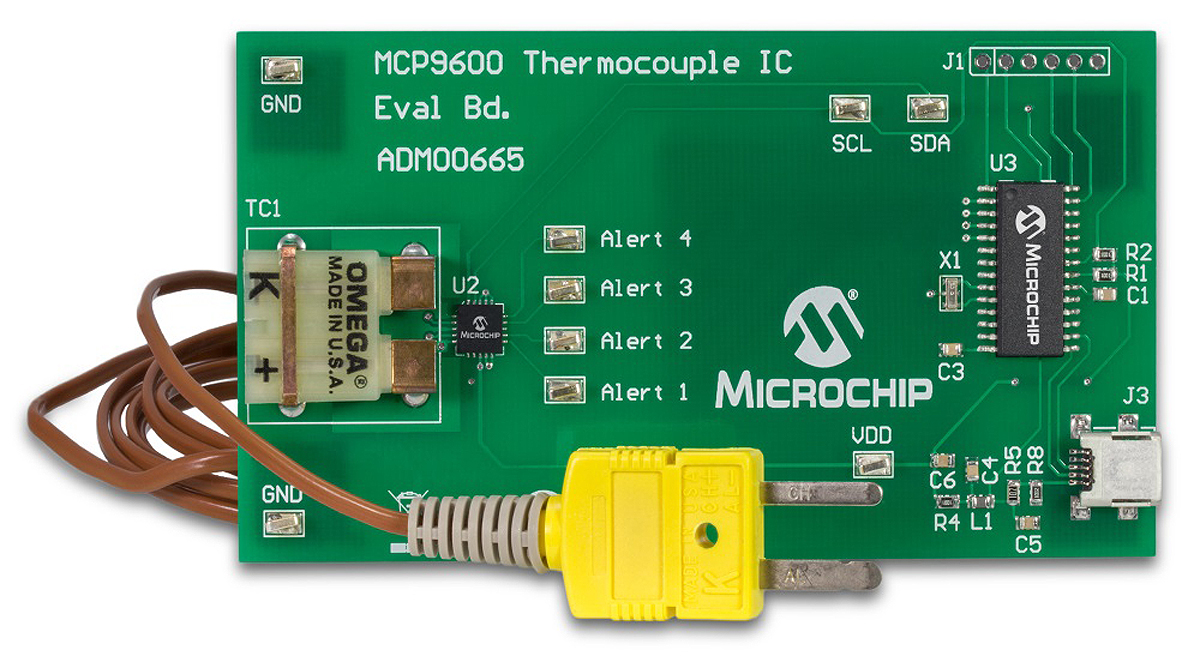 Microchip Thermocouple EMF to C Converter Temperature Sensor Evaluation Board for MCP9600
