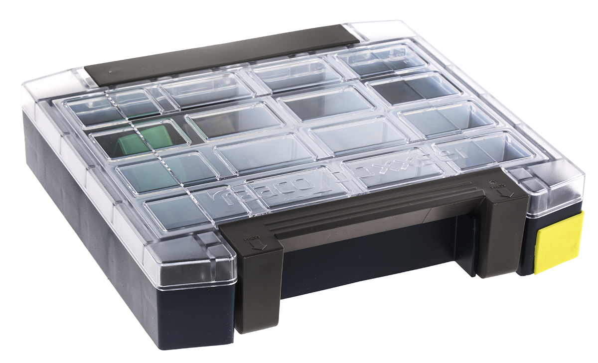 Raaco 9 Cell Blue PC, PP Compartment Box, 55mm x 241mm x 225mm