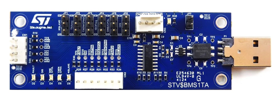 STMicroelectronics SPI to Isolated SPI Dongle Based On The L99BM1T Transceiver SPI Transceiver Board STEVAL-BMS1T