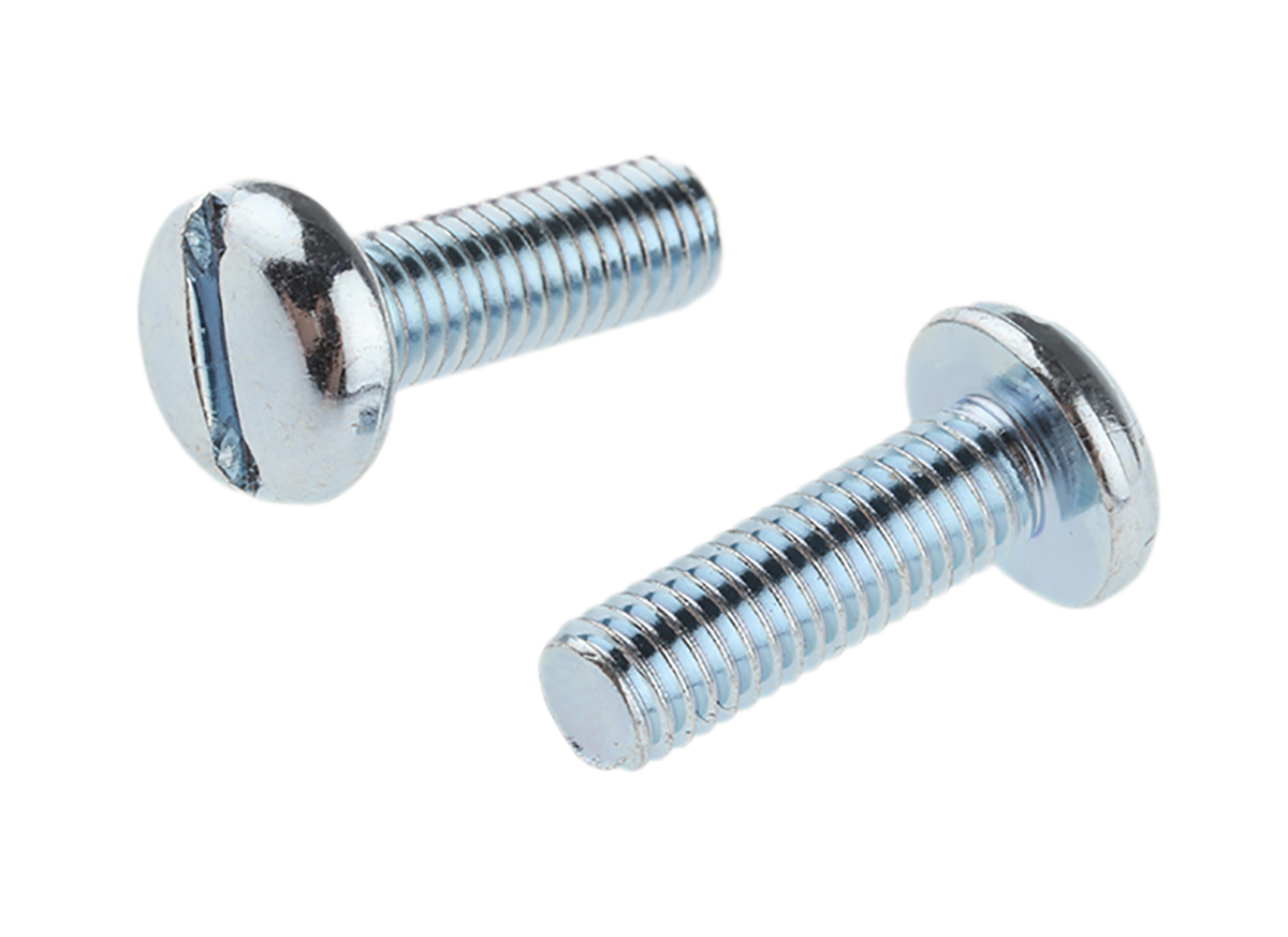 RS PRO Slot M5 Pan Steel Machine Screws DIN 85 x 16.0mm