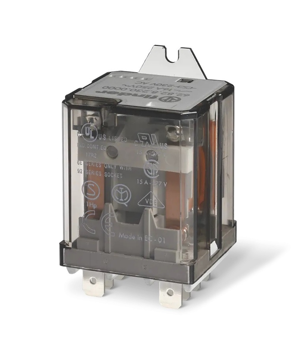 Finder Flange Mount Power Relay, 24V dc Coil, 16A Switching Current, DPDT