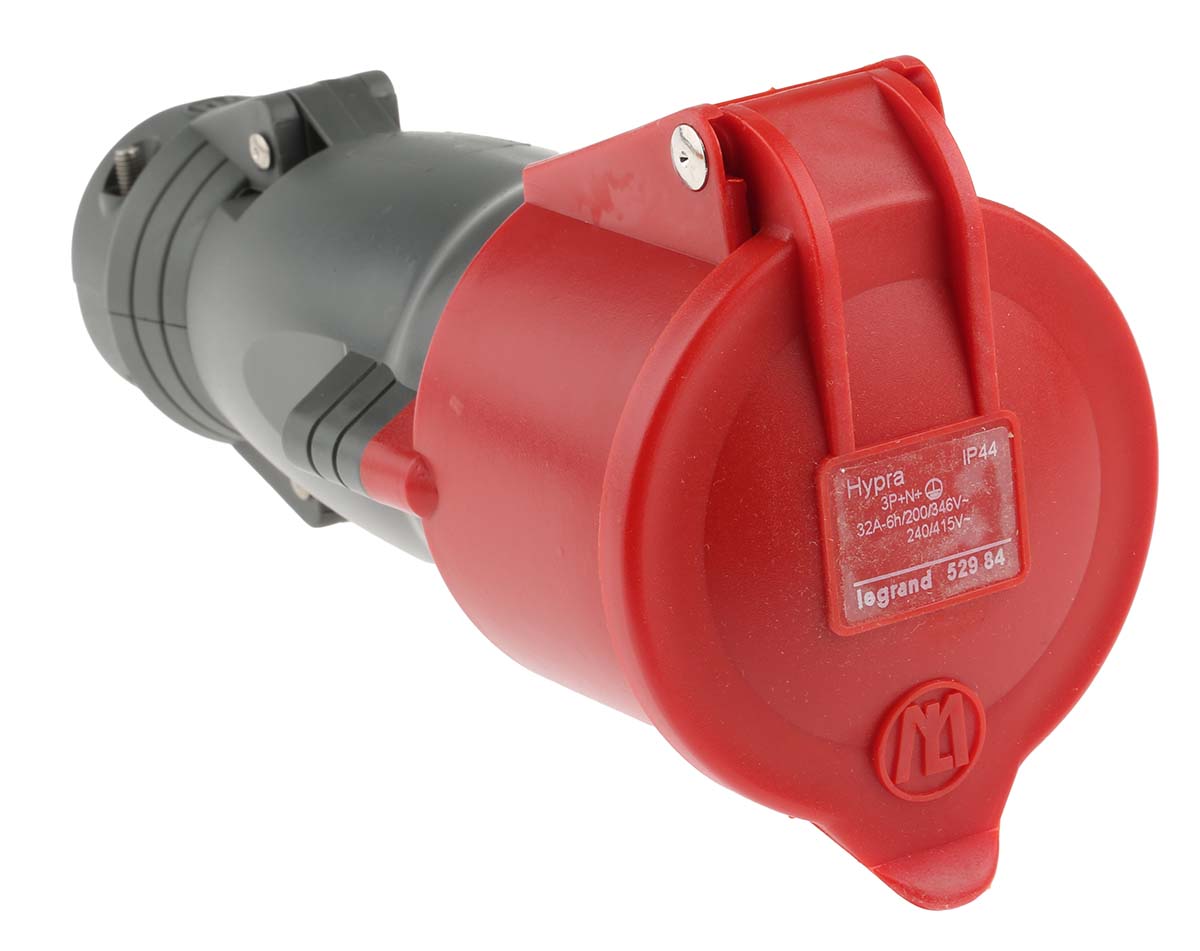 Legrand IP44 Red 3P + N + E Industrial Power Socket, Rated At 32A, 400 V