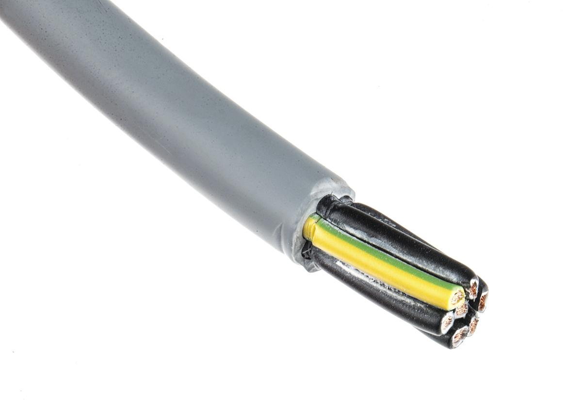 Lapp ÖLFLEX CLASSIC 130 H Control Cable, 7 Cores, 1.5 mm² CSA 15 AWG, Unscreened, 50 m, Grey Zero Halogen Sheath