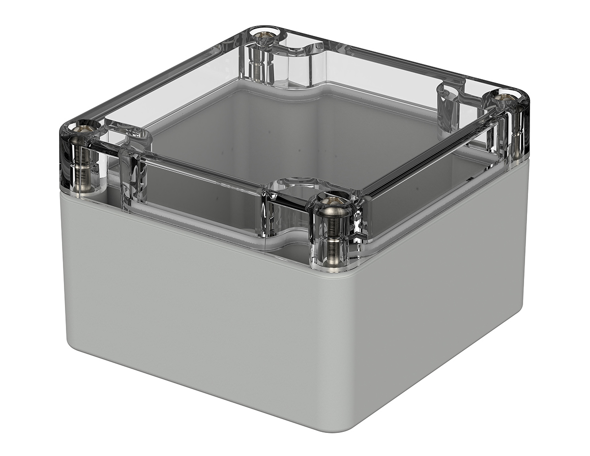 Bopla Euromas Series Light Grey Polycarbonate Enclosure, IP66, IK07, Transparent Lid, 82 x 80 x 55mm