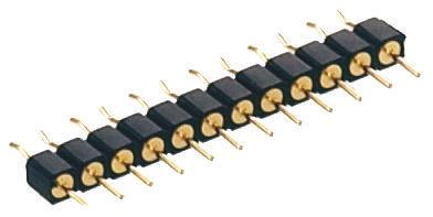 Preci-Dip 350 Series Straight Through Hole Pin Header, 2 Contact(s), 2.54 mm Pitch, 1 Row, Unshrouded