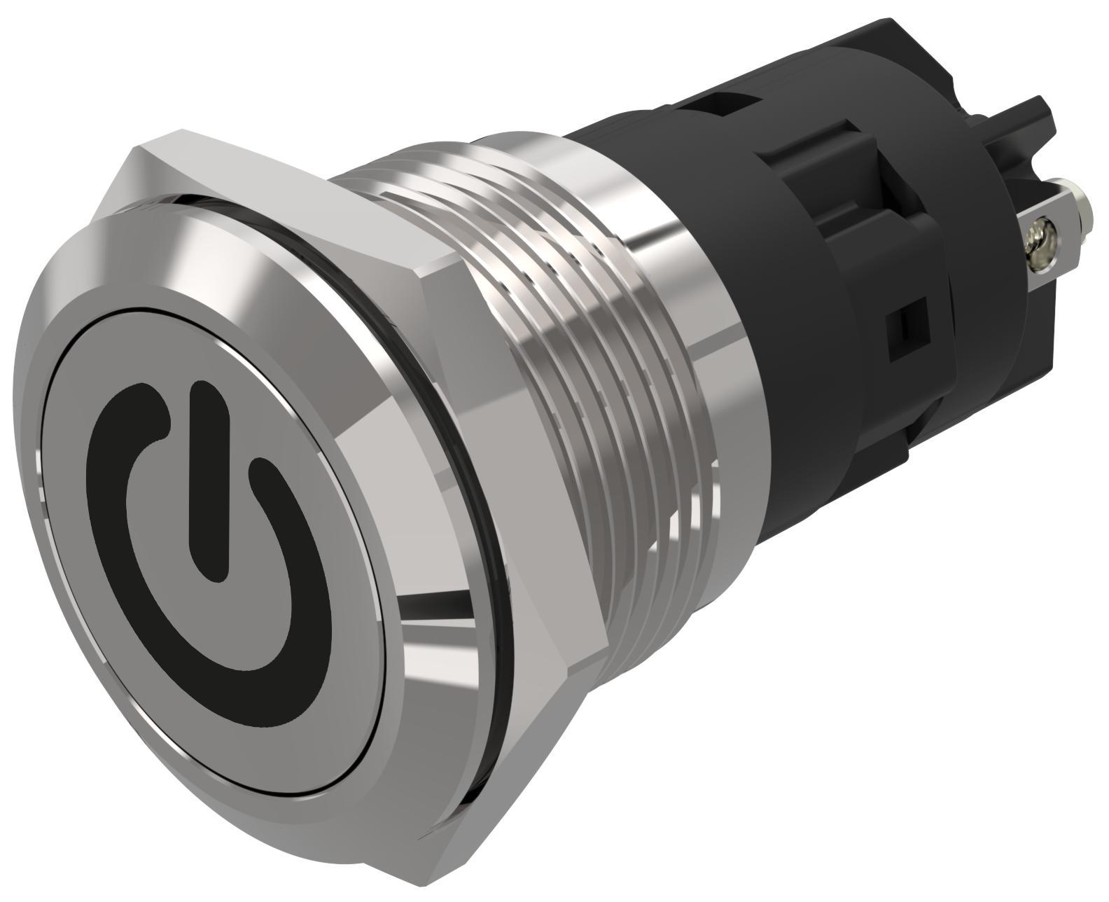 EAO 82 Series Push Button Switch, Latching, Panel Mount, 19mm Cutout, SPDT, 240V, IP65, IP67