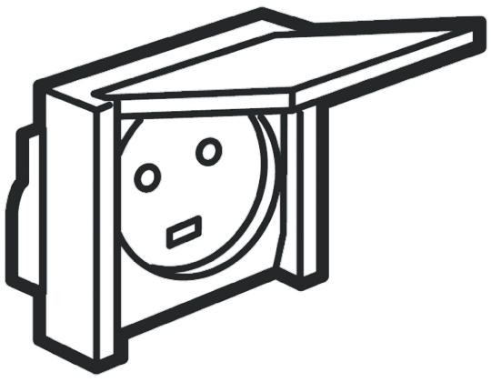 Legrand Plexo Grey 1 Gang Plug Socket, 20A, Type E - French, Outdoor Use