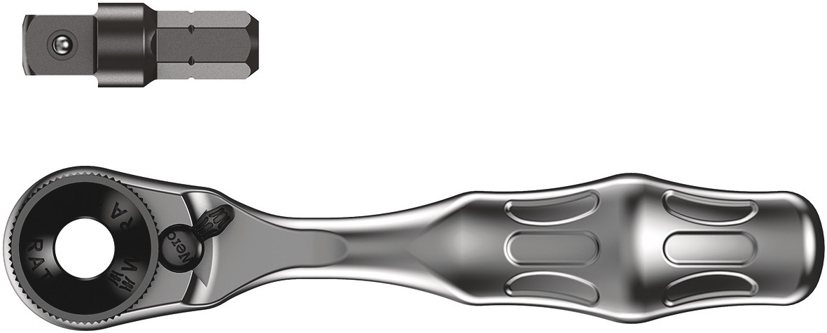 Wera Zyklop 1/4 in Square Ratchet with Ratchet Handle, 87 mm Overall