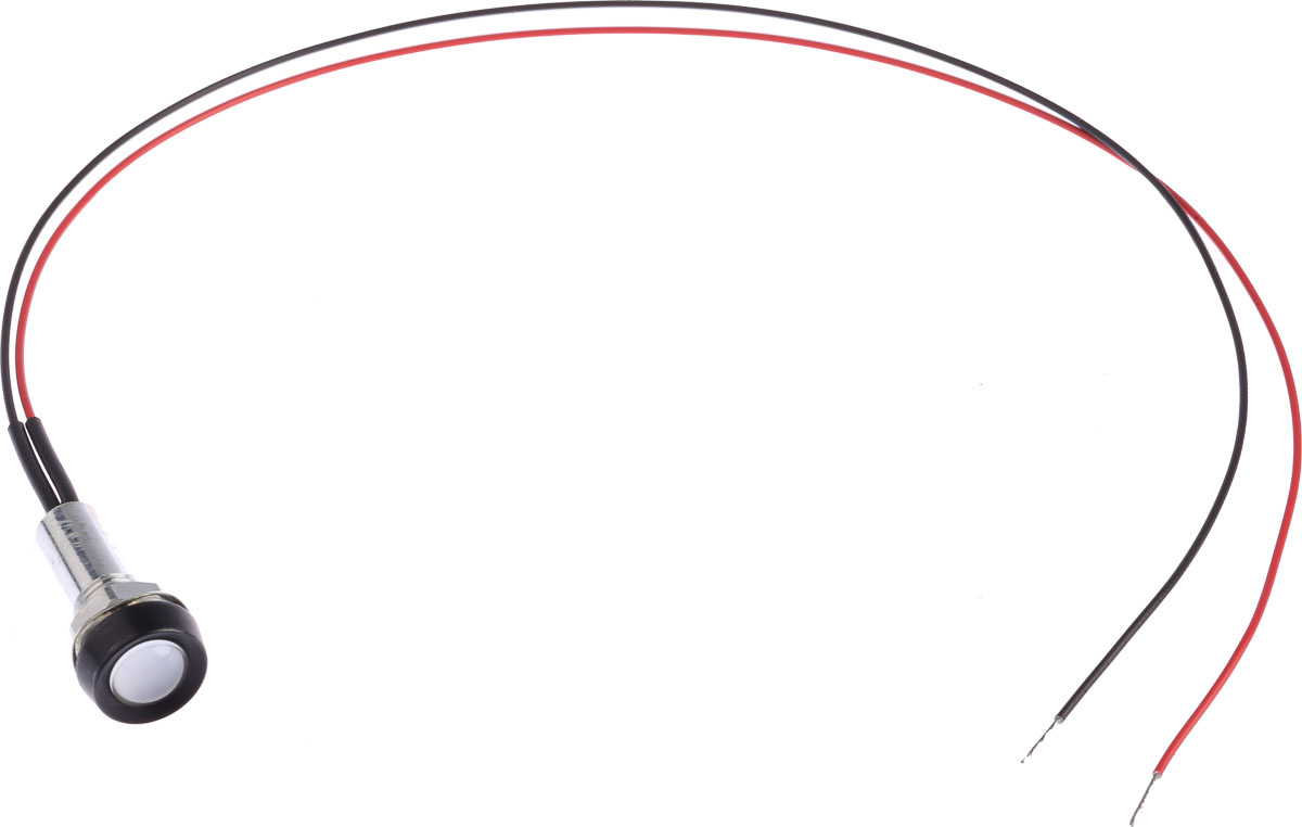 Oxley Red Panel Mount Indicator, 1.9V dc, 8mm Mounting Hole Size, Lead Wires Termination, IP68