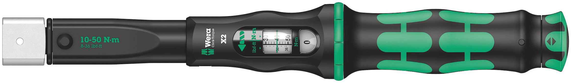 Wera Click-Torque X 2 Click Torque Wrench, 10 → 50Nm, Square Drive, 9 x 12mm Insert