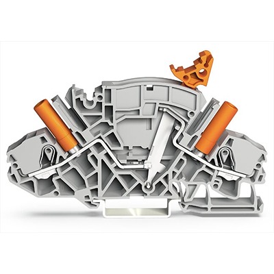 WAGO 2007-8821 TOPJOB S Series Grey, 6mm², 1-Level, Push-In Cage Clamp Termination