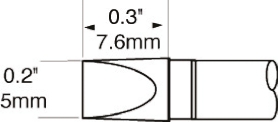 Metcal SxP 5 mm Chisel Soldering Iron Tip for use with MFR-H1-SC2