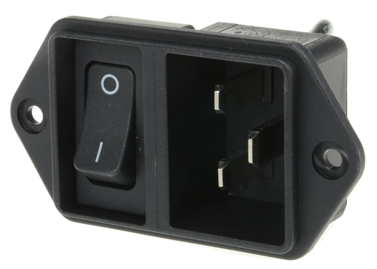 Schurter C20 Panel Mount IEC Connector Male, 16/20A, 250 V