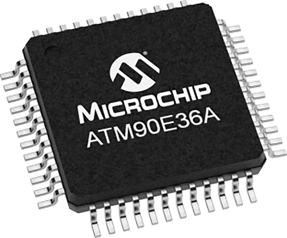 ATM90E36A-AU-Y,Analogue Front End IC, 7-Channel 16 bit SPI, 48-Pin TQFP