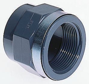 Georg Fischer Plastic Pipe Fitting, Straight Threaded Socket, Rp 3/8in to Cement 3/8in