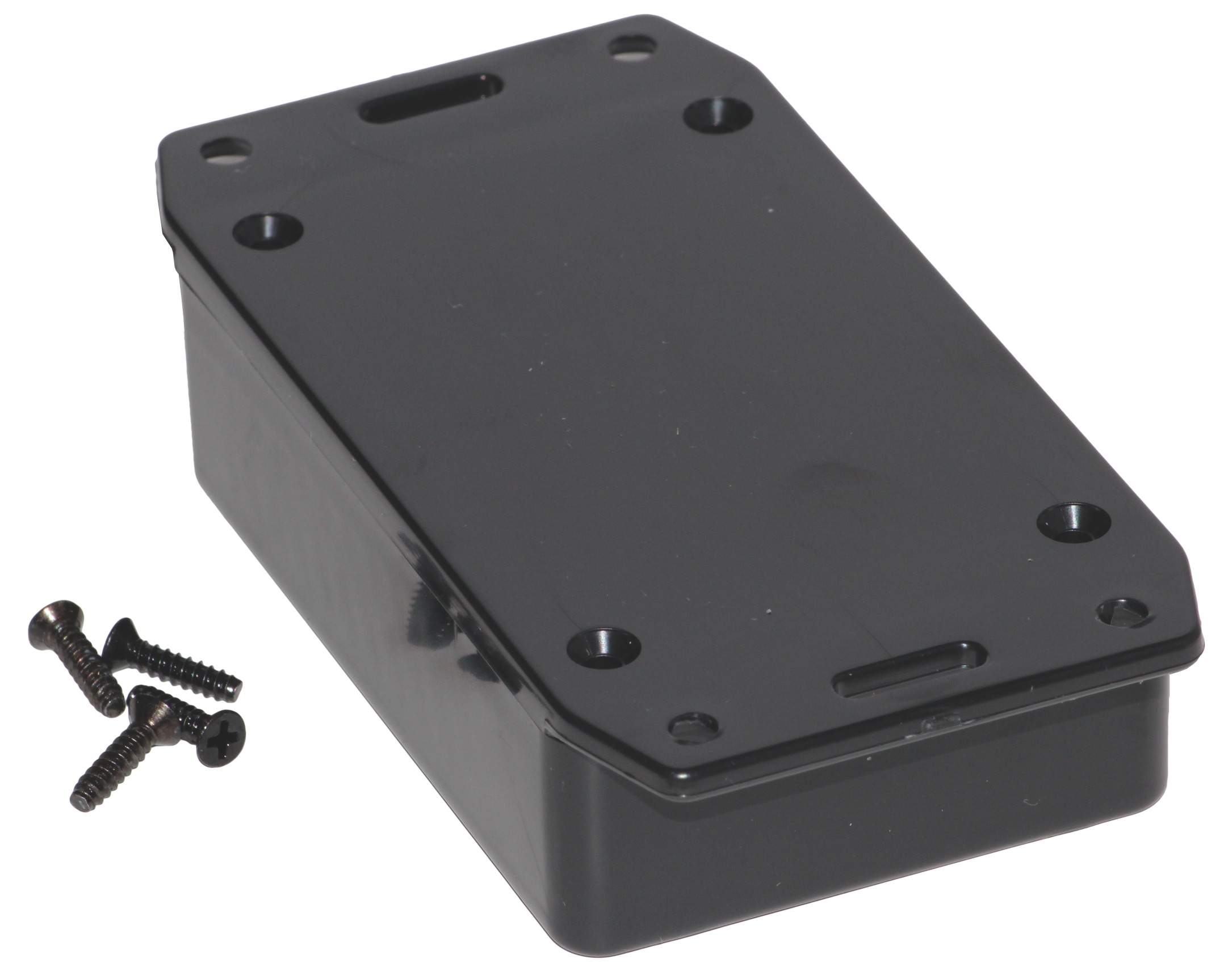 Hammond 1591 Series Black ABS Enclosure, IP54, Flanged, Black Lid, 84.8 x 56 x 22mm