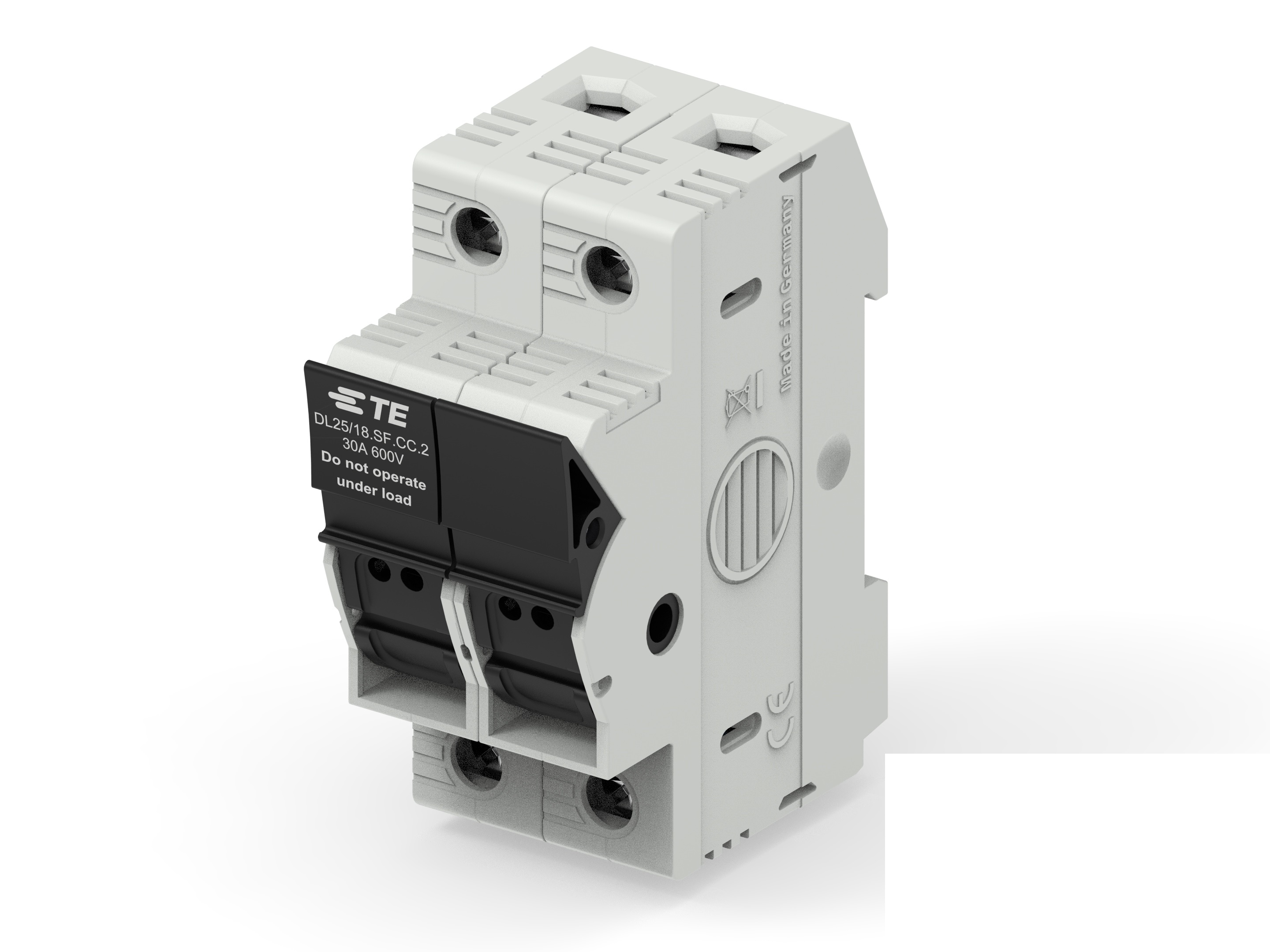 TE Connectivity 30A Fuse Holder for 10 x 38mm Fuse, 2P, 600V