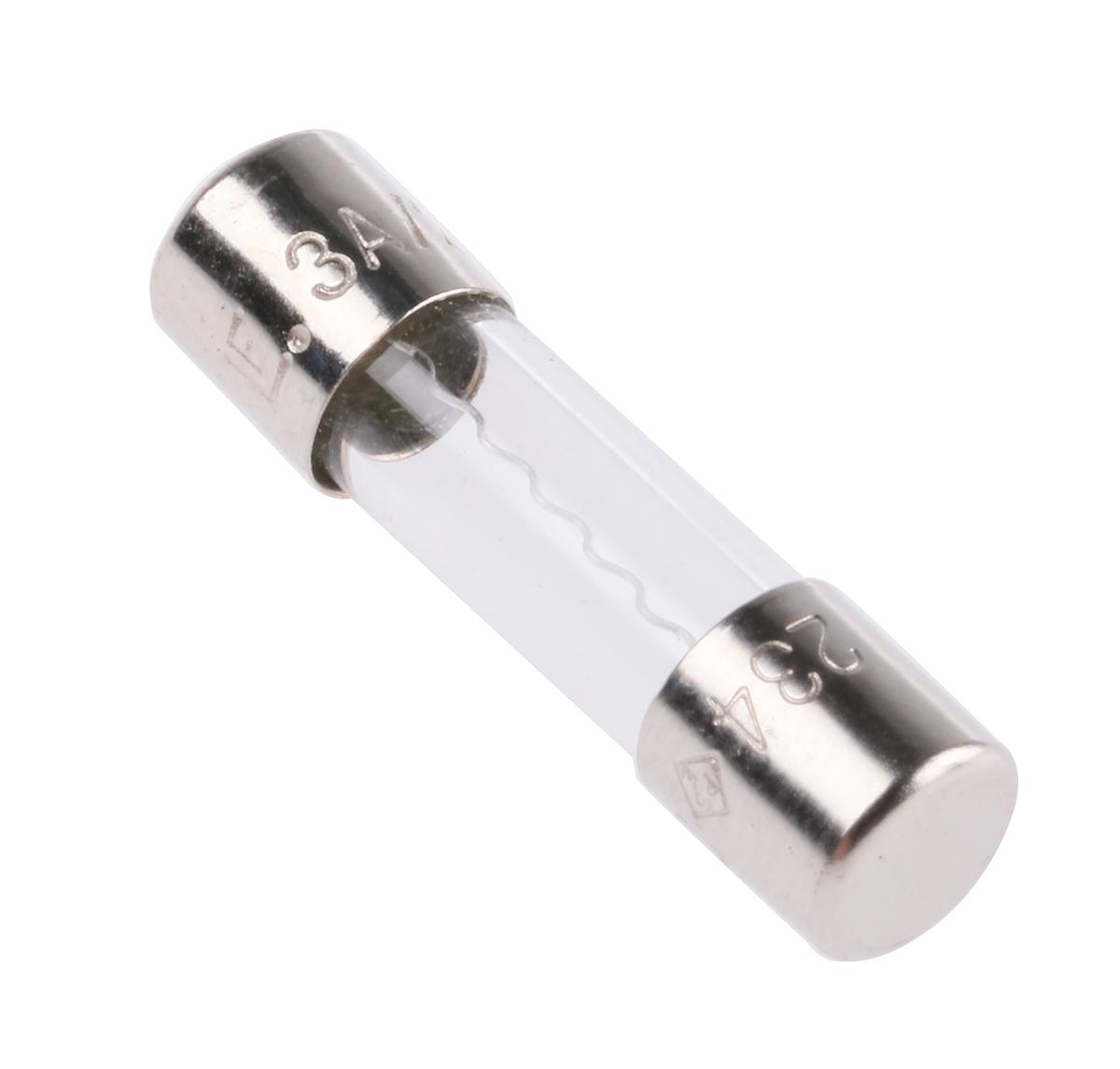 Littelfuse 3A M Glass Cartridge Fuse, 5 x 20mm