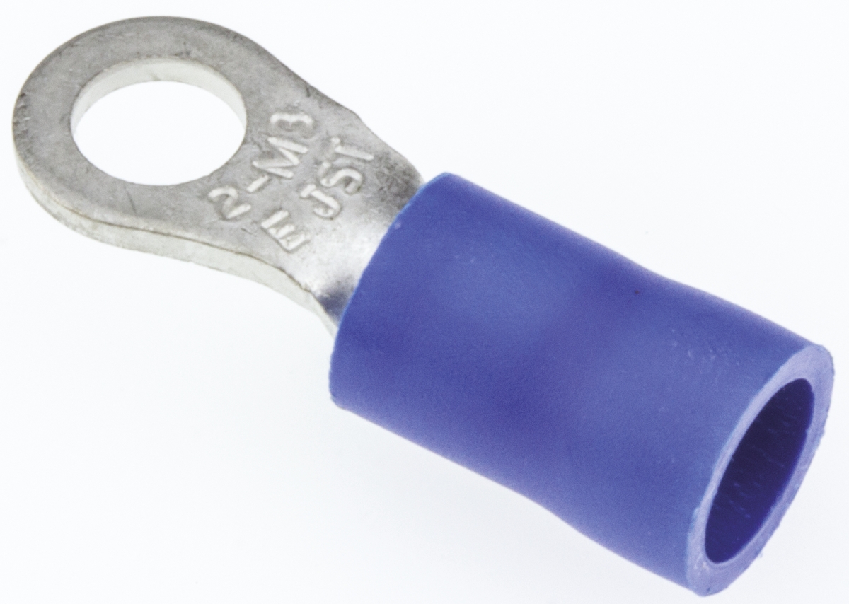 JST, R Insulated Ring Terminal, 3.5mm Stud Size, 1mm² to 2.6mm² Wire Size, Blue