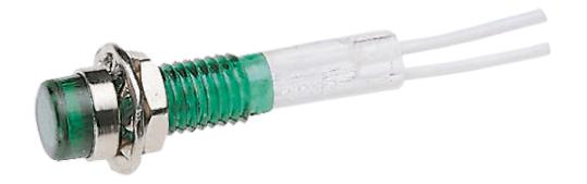 CAMDENBOSS Green Panel Mount Indicator, 6V, 6.4mm Mounting Hole Size, Lead Wires Termination