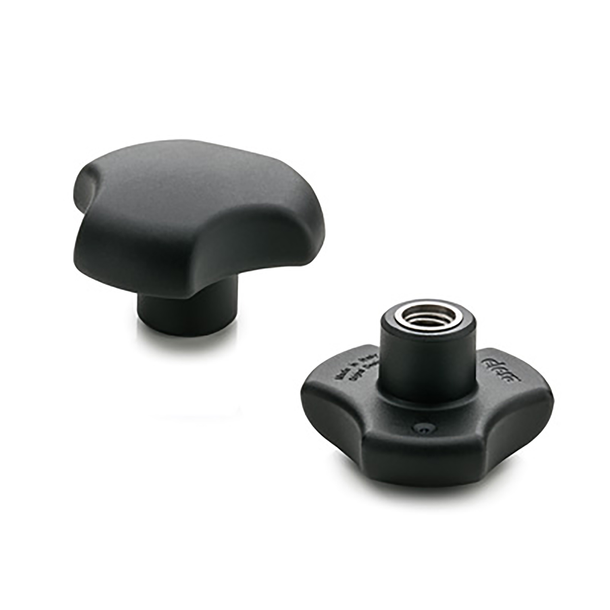 Elesa 167226 Black 3-Arm Clamping Knob, M6, Threaded Hole
