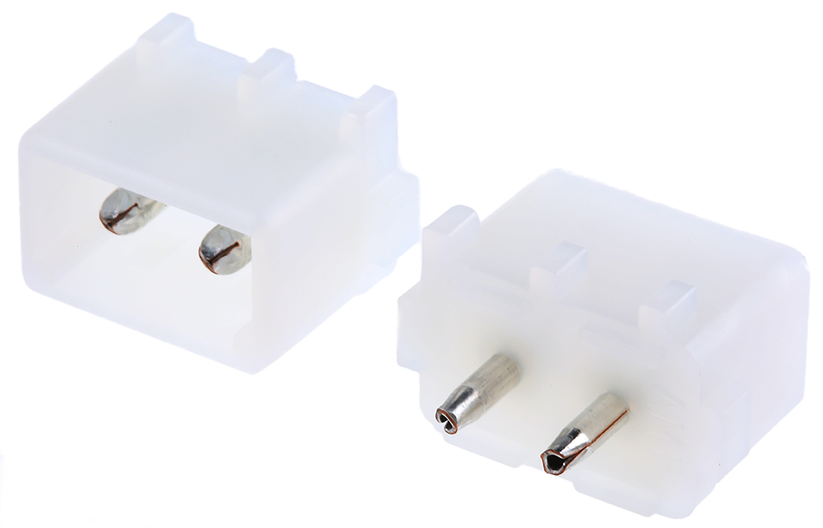 TE Connectivity Commercial MATE-N-LOK Series Straight Through Hole PCB Header, 2 Contact(s), 5.08 mm Pitch, 1 Row,