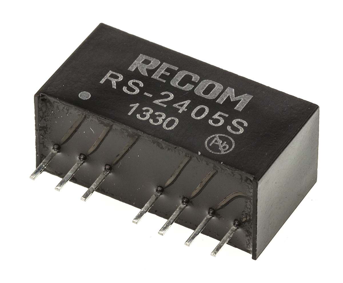 Recom RS DC-DC Converter, 5V dc/ 400mA Output, 18 → 36 V dc Input, 2W, Through Hole, +85°C Max Temp -40°C Min