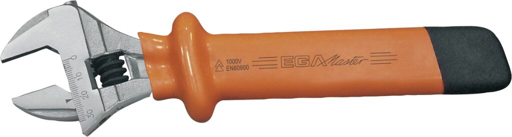Ega-Master Adjustable Wrench, 150 mm Overall, 19mm Jaw Capacity, Bi-Material Handle, Non-Sparking