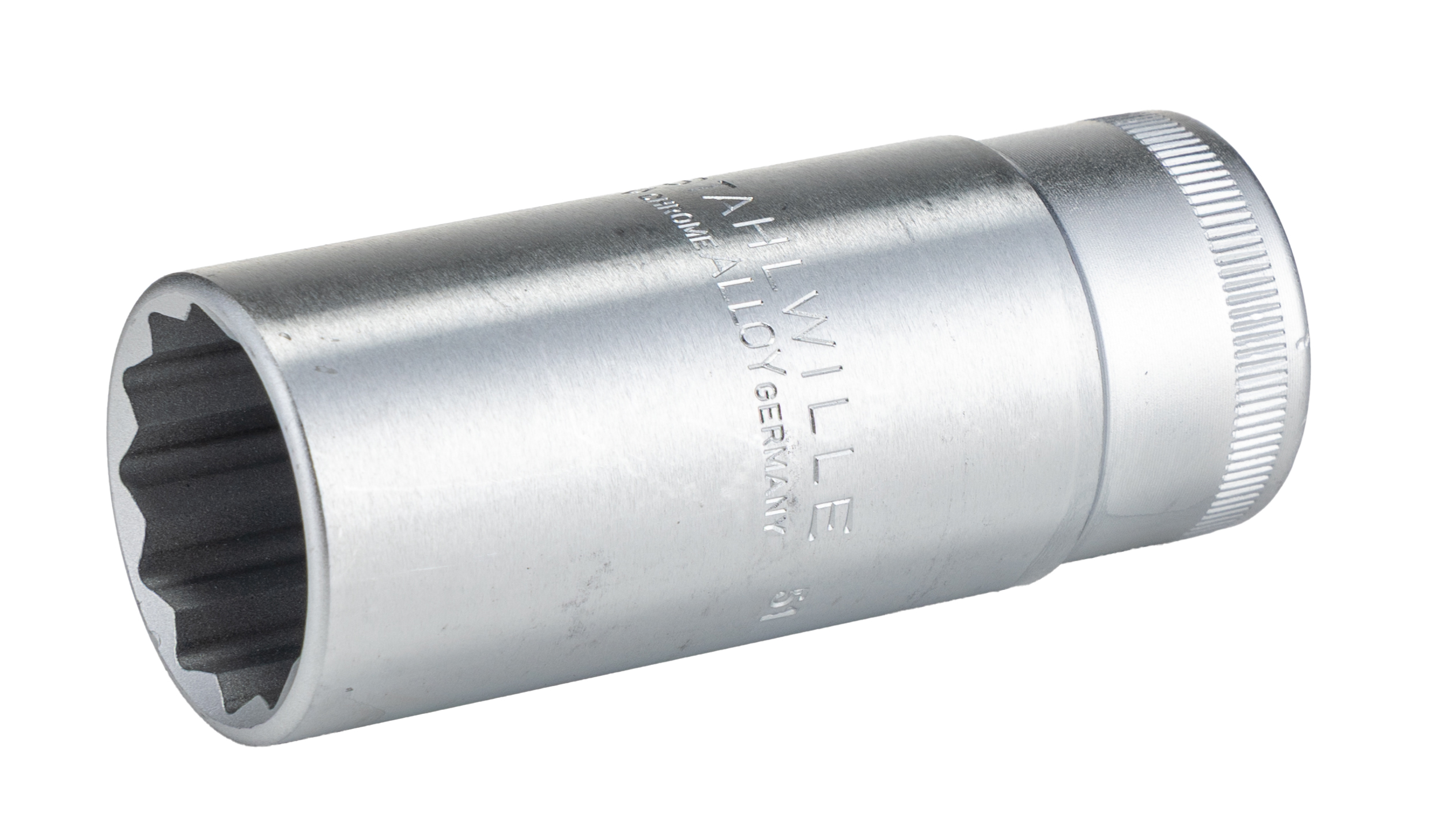 STAHLWILLE 1/2 in Drive 1in Deep Socket, 12 point, 83 mm Overall Length