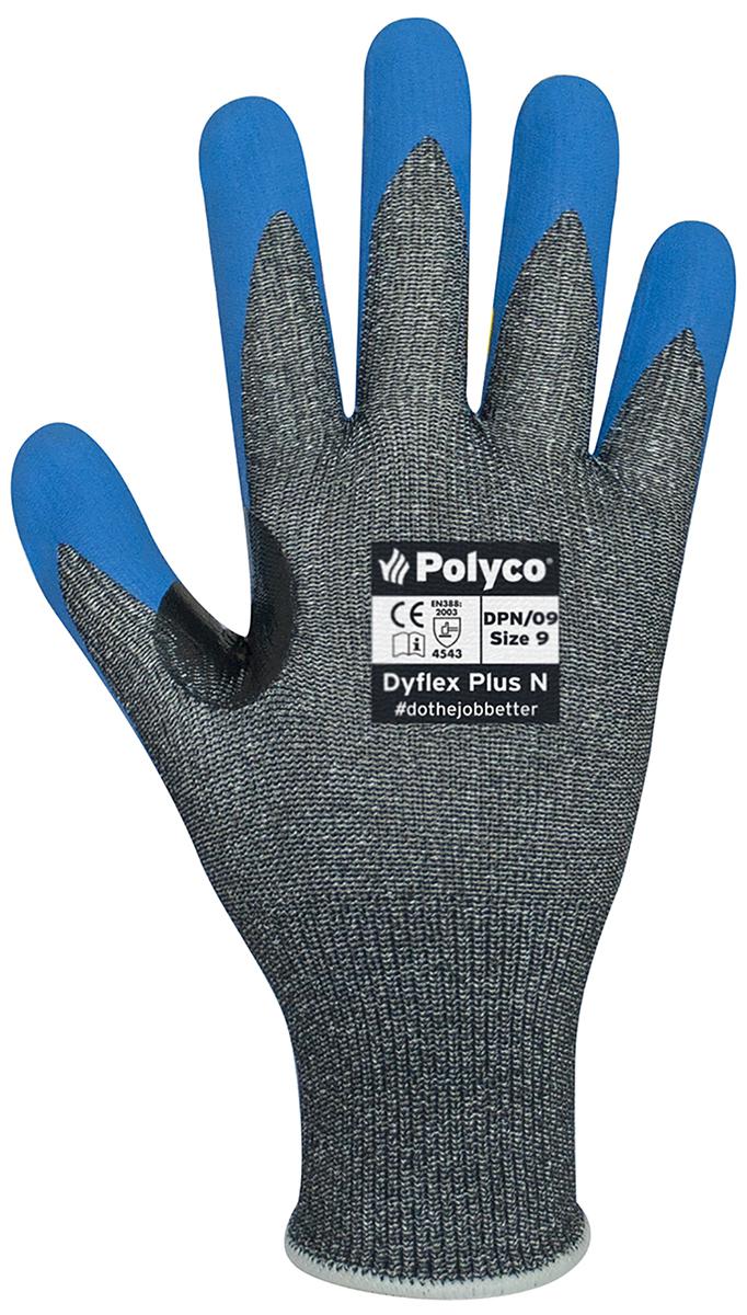 Polyco Healthline Dyflex Grey Nitrile Nitrile Work Gloves, Size 7, Nitrile Foam Coating