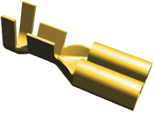 TE Connectivity FASTON .250 Uninsulated Female Spade Connector, Receptacle, 6.35 x 0.8mm Tab Size, 0.5mm² to 2.27mm²