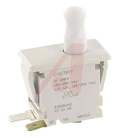 ZF Door Micro Switch, Plunger, SPDT 10 A Thermoplastic Polyester, -40 → +85°C