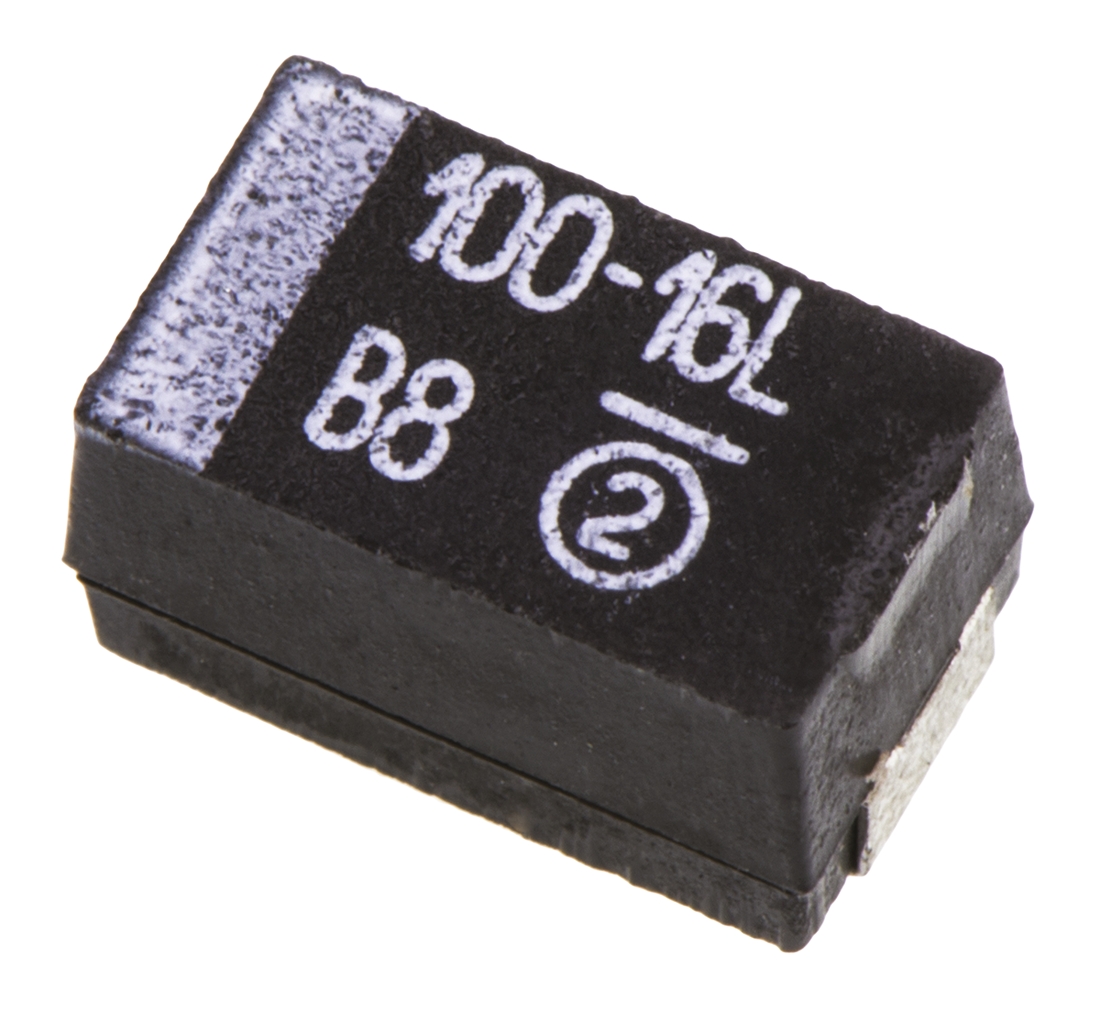 Vishay 100μF MnO2 Tantalum Capacitor 16V dc, 593D Series