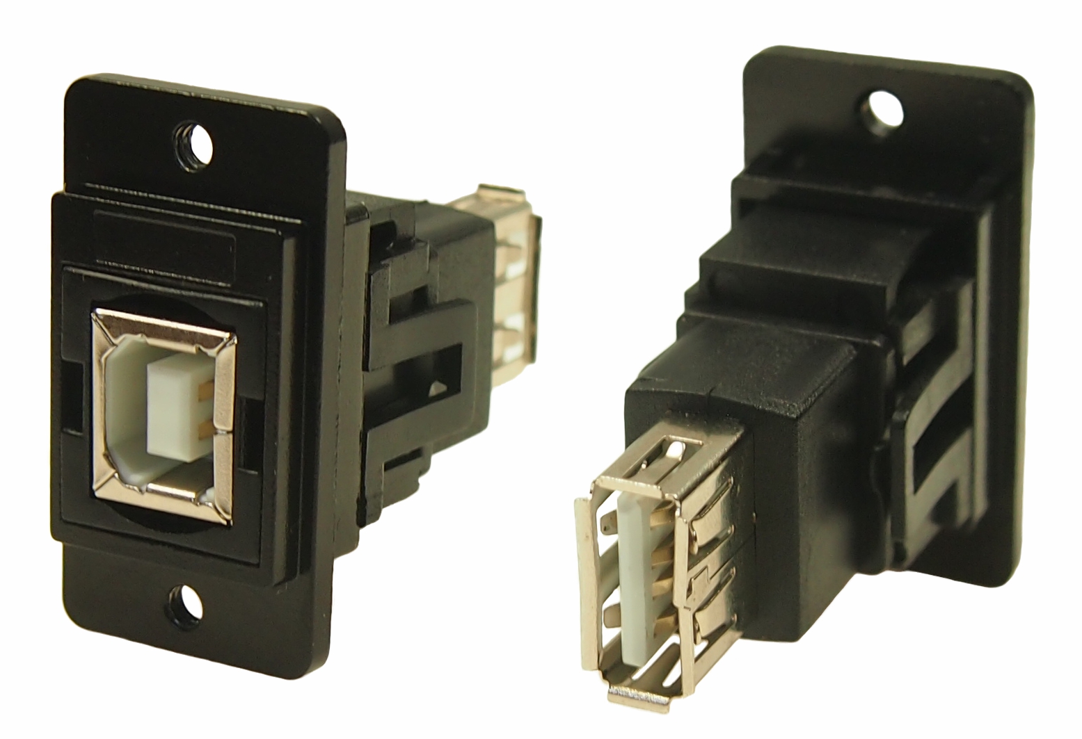 RS PRO Straight, Panel Mount, Socket- Single Port Type B - A 2.0 Feedthrough USB Connector