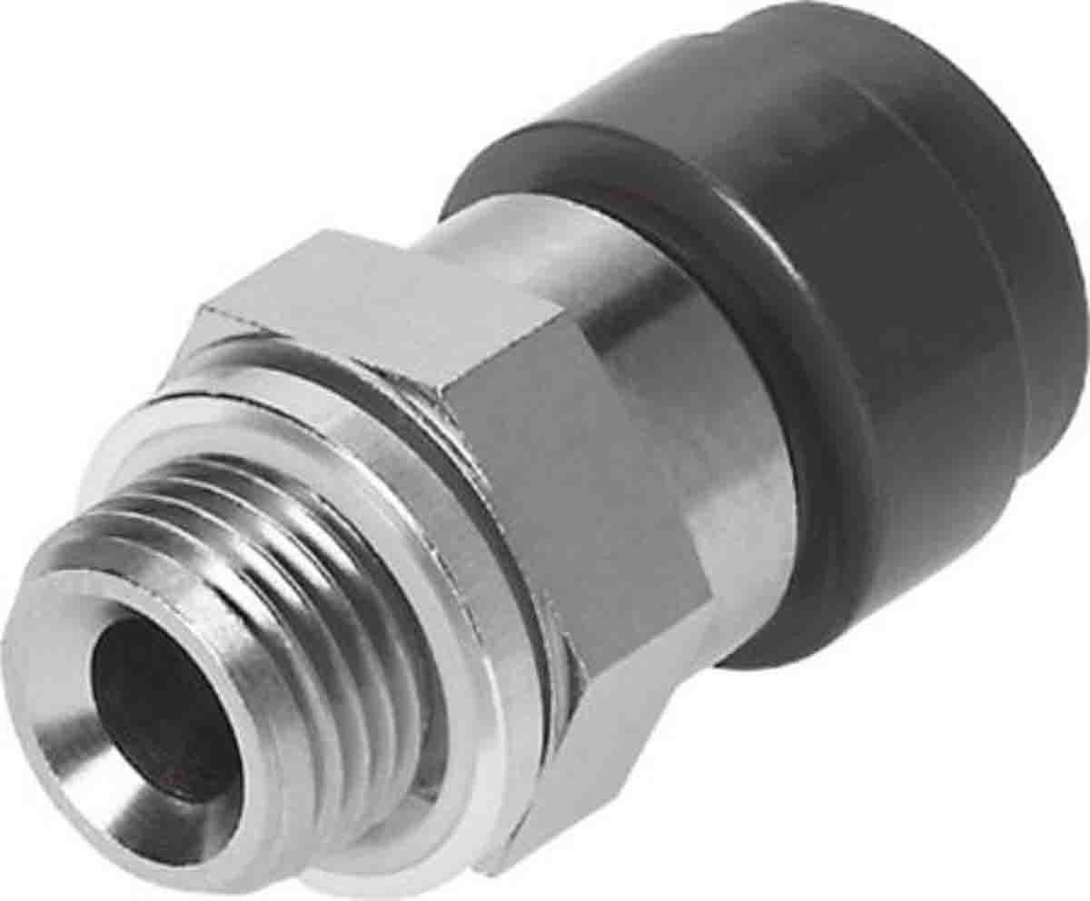 Festo Straight Threaded Adaptor, G 1/2 Male to Push In 10 mm, Threaded-to-Tube Connection Style, 186323