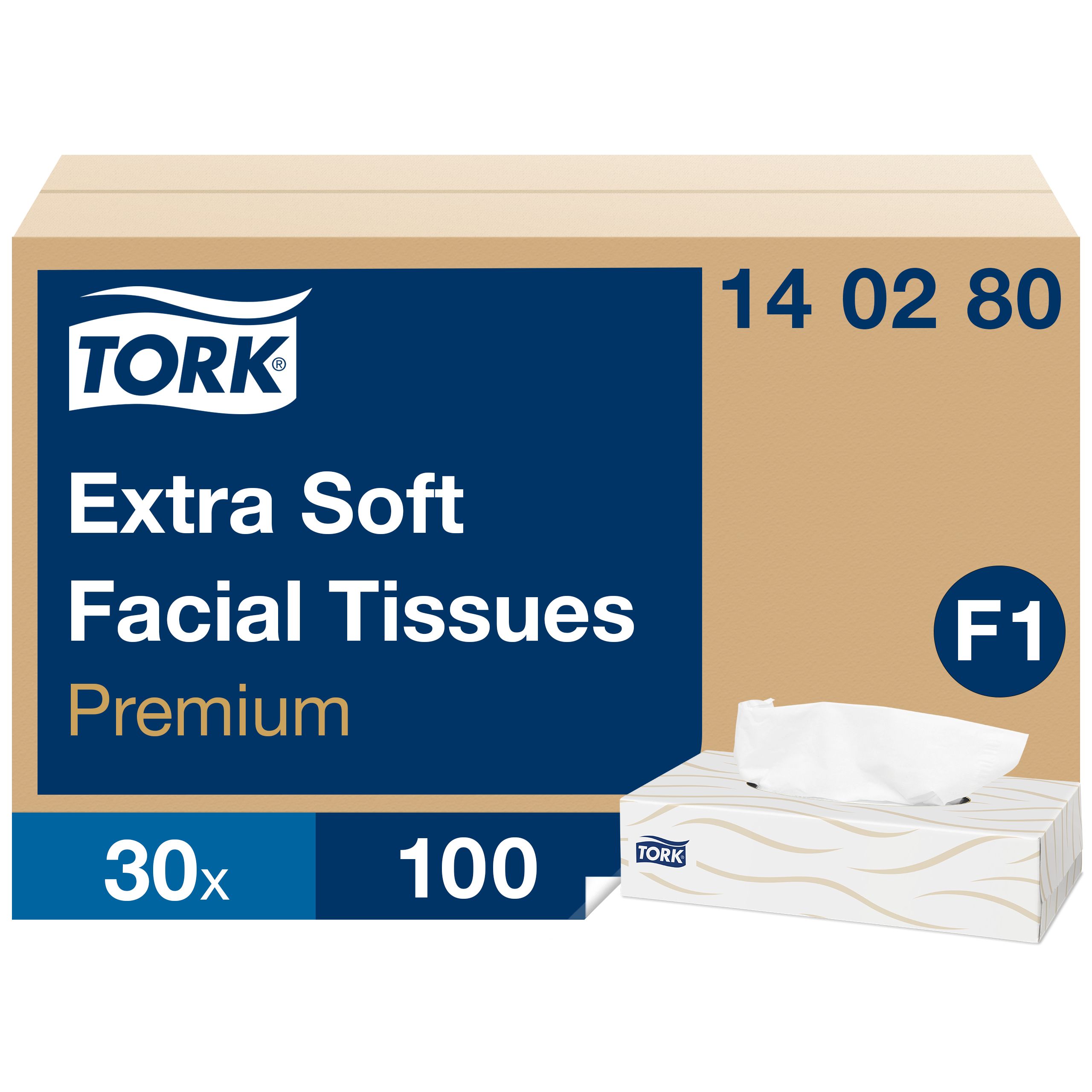 Extra Soft White Facial Tissues, Box of 100
