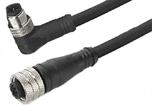 Molex Female 4 way M12 to Male 4 way M12 Sensor Actuator Cable, 2 m