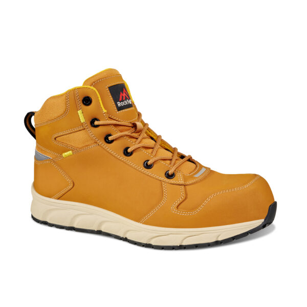 Rockfall Sandstone Honey Non Metallic Toe Capped Unisex Safety Boot, UK 10, EU 44