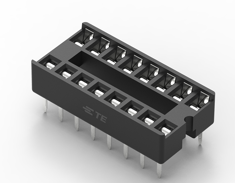 TE Connectivity 2.54mm Pitch Vertical 16 Way, Through Hole Standard Pin Ladder IC Dip Socket, 1A