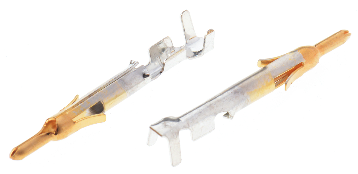 TE Connectivity Mini-Universal MATE-N-LOK Series Male Crimp Terminal, 26AWG Min, 22AWG Max