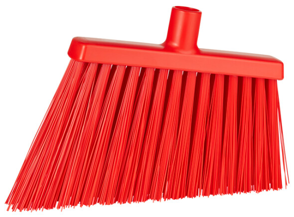 Vikan Broom, Red With Polyester, Polypropylene, Stainless Steel Bristles for Food Industry, Wet Floors