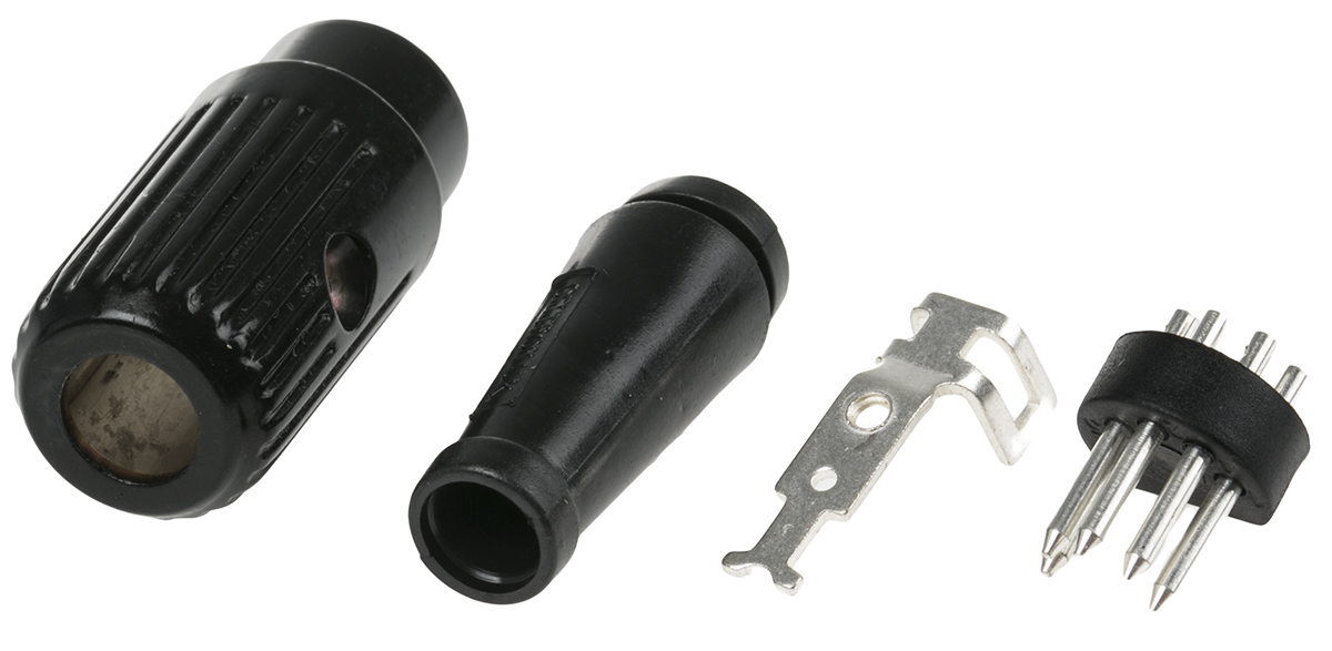 RS PRO 5 Pole Din Plug, DIN 41524, 2A, 34 V ac/dc, Male, Cable Mount